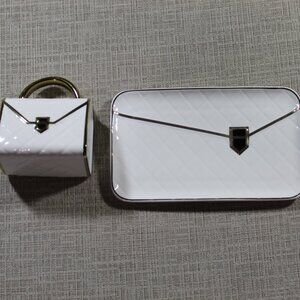 Purse Cup and Wallet Saucer White & Gold Tea Set